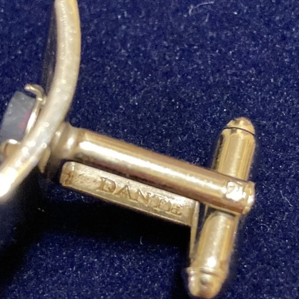 Vintage Dante silver tone and blue lapis cufflinks